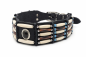 Preview: Indianer-Hundehalsband „Spirit Stone“ – 5 cm breites Leder-Statement mit Bernstein & Türkis