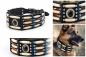 Preview: Indianer-Hundehalsband „Spirit Stone“ – 5 cm breites Leder-Statement mit Bernstein & Türkis