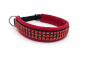 Preview: Glitzer Hundehalsband Rot mit Strass | soft gepolstert & handgefertigt