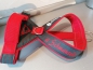 Preview: X-Geschirr Hundegeschirr rot grau personalisiert mit Polsterung