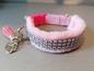 Preview: Strass Hundehalsband Strass Glitzer Halsband rosa mit Polsterung
