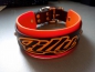 Preview: Personalisiertes Biothane Hundehalsband mit Strassnieten orange