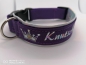 Preview: Hundehalsband mit Polsterung lila personalisiert