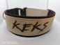 Preview: Personalisiertes Hundehalsband beige/braun mit Polsterung