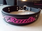 Preview: Personalisiertes Biothane Hundehalsband schwarz/pink