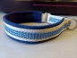 Preview: Strass Hundehalsband Strasshalsband Glitzer Halsband beige/ royalblau mit Polsterung