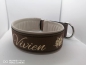 Preview: Hundehalsband mit Beschriftung braun/beige