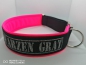 Preview: Wunschtexthalsband pink/schwarz Glitzerwunschtext mit Polsterung