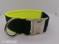 Preview: Personalisiertes Hundehalsband schwarz/ gelb mit Softshellpolsterung