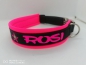Preview: Personalisiertes Hundehalsband Neonpink & Schwarz - Mit Polsterung und Wunschtext