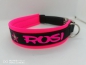 Preview: Hundehalsband personalisiert mit Wunschtext pink schwarz mit Polsterung