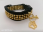 Preview: Strass Hundehalsband Strasshalsband Glitzer Halsband gold mit Polsterung