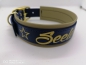 Mobile Preview: Biothanehalsband Hundehalsband personalisiert navy/gold
