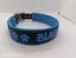 Preview: Personalisiertes Biothane Hundehalsband schwarz-blau
