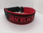Preview: Wunschtext Hundehalsband rot/schwarz personalisiert