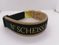 Preview: Personalisiertes Hundehalsband schwarz gold mit Polsterung