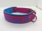 Preview: Personalisiertes Hundehalsband pink/ocean