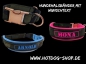 Preview: Personalisiertes Hundehalsband mit Polsterung pink camouflage