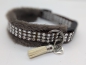 Preview: Strass-Optik-Hundehalsband Braun- Ultra leichtes Glitzer-Halsband mit Bling, Edelstahl D-Ring verstellbar & flauschig für sensible Hunde