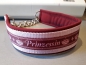 Preview: Prinzessin Halsband Hundehalsband rosa bordeaux 5cm breit