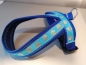 Preview: Führgeschirr Pfoten blau 3,5cm Breite mit Softshell Polsterung