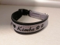 Preview: Personalisiertes Wunschtext Hundehalsband schwarz/grau