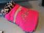 Preview: Hundemantel aus Softshell pink / leopard personalisiert