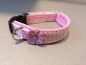 Preview: Hundehalsband kariert rosa 2cm breit