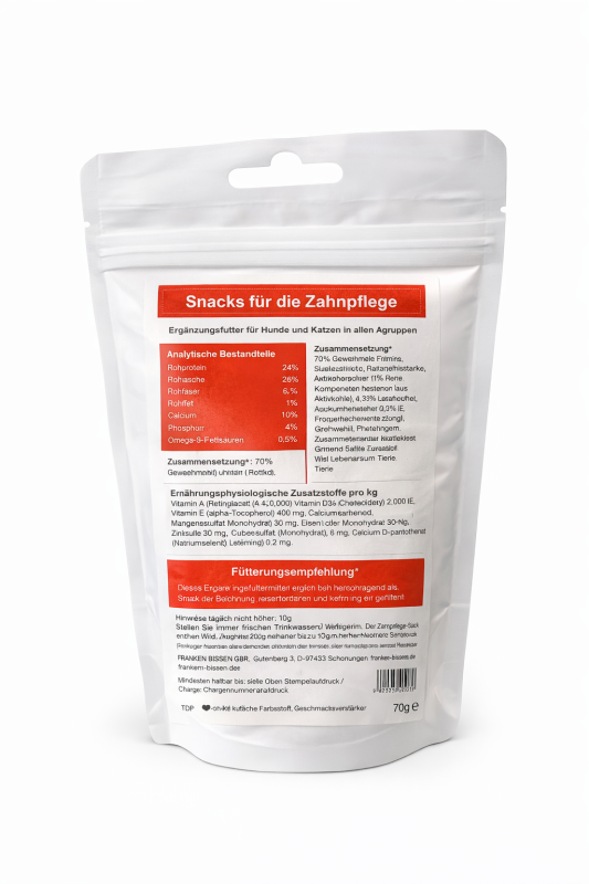 Preview: Hot Dog`s Franken Bissen - Snacks für die Zahnpflege 70g Ergänzungsfuttermittel für Hunde