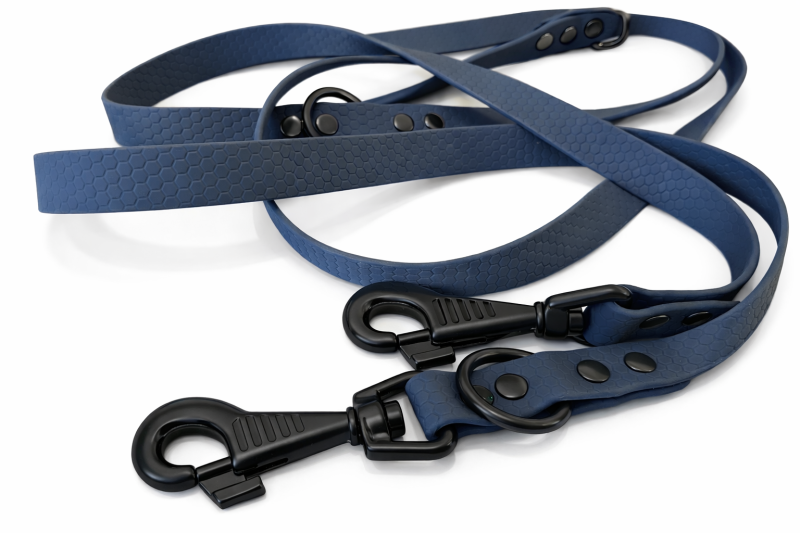Preview: Hexa Hundeleine Navyblau - 18mm / 2,30 m / 3-fach verstellbar