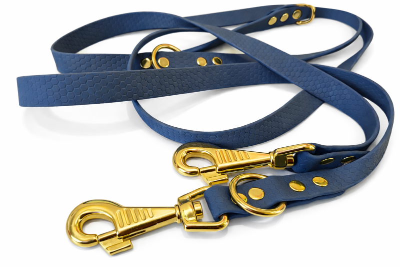 Preview: Hexa Hundeleine Navyblau - 18mm / 2,30 m / 3-fach verstellbar