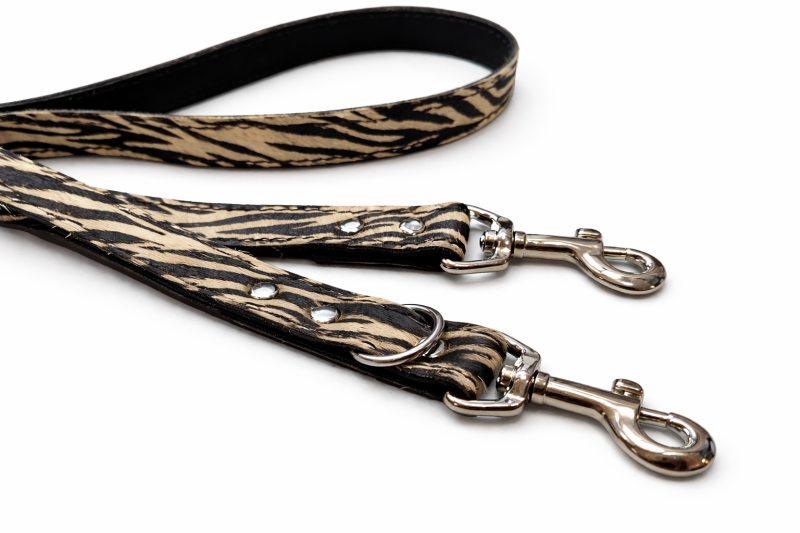 ZebraStyle Premium Leder-Hundeleine – 2m | 3-fach verstellbar | 84 kg Bruchlast