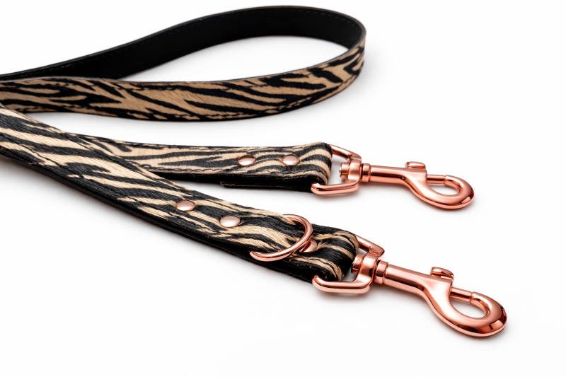 Preview: ZebraStyle Premium Leder-Hundeleine – 2m | 3-fach verstellbar | 84 kg Bruchlast