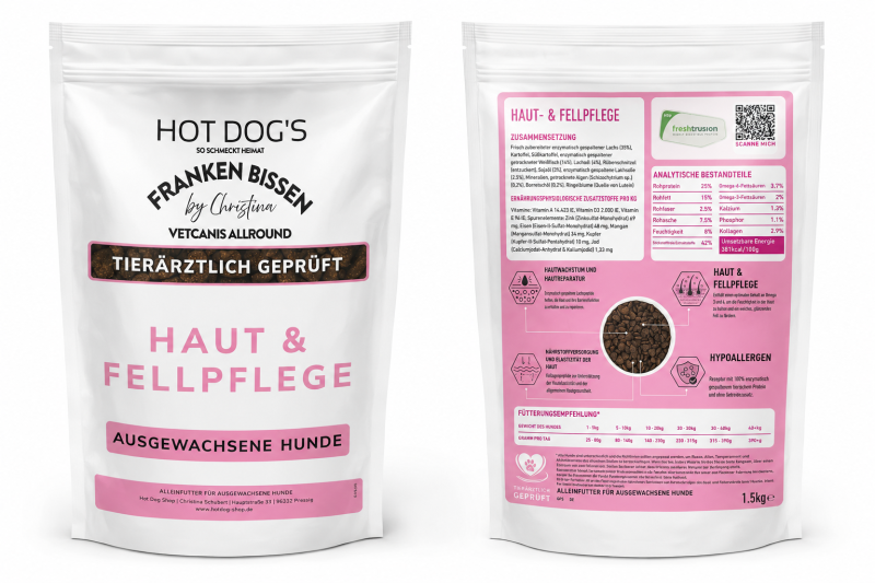 Frankenbissen Peptide – Haut & Fellpflege | Tierärztlich geprüft | Hypoallergenes Hundefutter