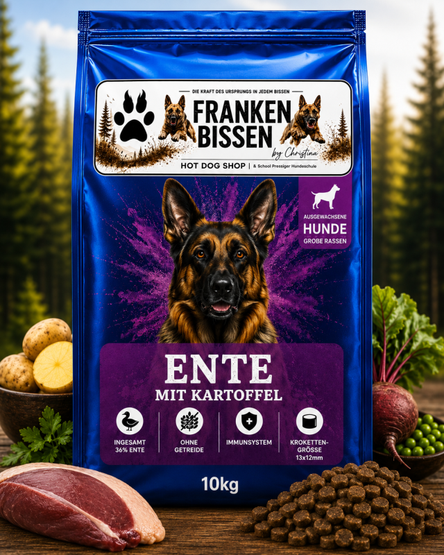 Super Premium Ente mit Kartoffel – 10 kg | Für ausgewachsene mittelgroße & große Hunde