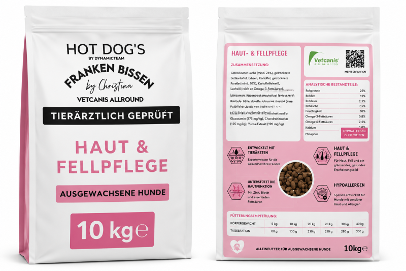 Frankenbissen Peptide – Haut & Fellpflege | Tierärztlich geprüft | Hypoallergenes Hundefutter 10kg