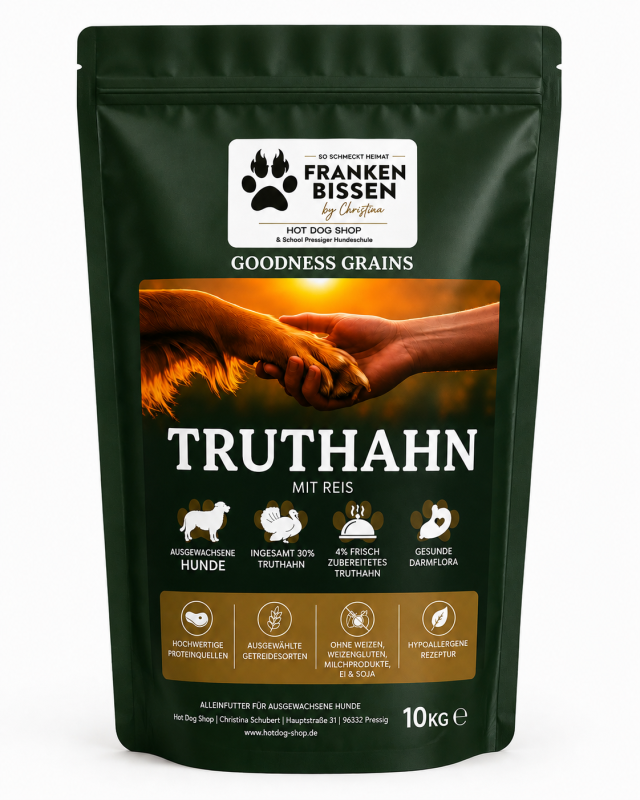 Frankenbissen Goodness Grains Truthahn mit Reis – Premium Hundefutter für ausgewachsene Hunde 10kg
