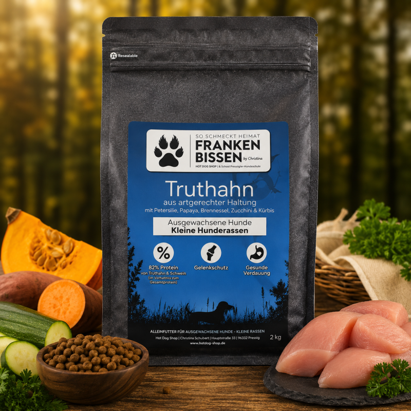 Franken Bissen Truthahn – Superfood für kleine Hunderassen | 2 kg