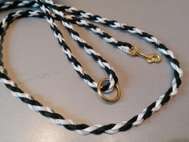 Paracord Leine schwarz/weiß reflektierend