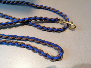 Paracord Leine braun/royalblau 2m lang