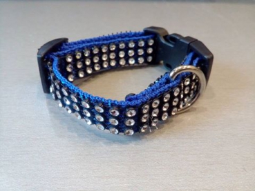 Strass Hundehalsband Welpenhalsband XS 1,5 cm breit mitwachsend Glitzer Halsband