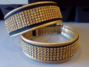 Strasshalsband Hundehalsband Glitzer Halsband gold