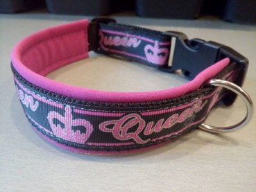 Queen Hundahalsband schwarz pink