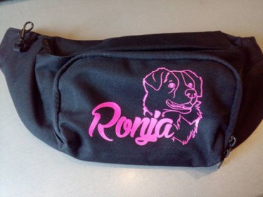 Preview: Bauchtasche, Gürteltasche Traingsbag, Leckerliebeutel Austalian Shepherd mit Wunschtext
