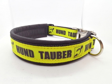 Tauber Hund Hundehalsband mit Polsterung 3,5cm breit Erkennungshalsband Taub