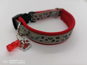 Mini Hundehalsband mit Polsterung rot