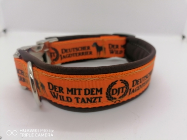Jagdhund Halsband Hundehalsband Deutscher Jagdterrier 3,5cm breit mit Polster
