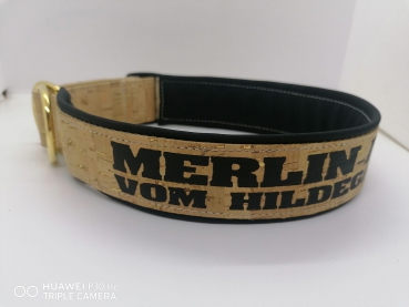 Korkhalsband Hundehalsband personalisier mit Polsterung