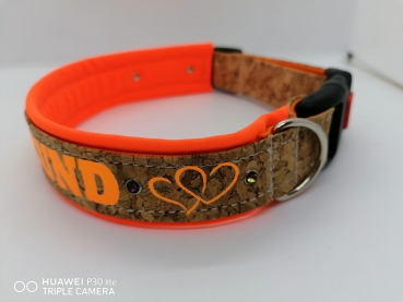 Kork Hundehalsband mit Wunschtext personalisiert