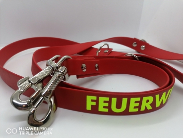 Biothane Halsband Rettungshund, Feuerwehr personalisiert mit Wunschtext